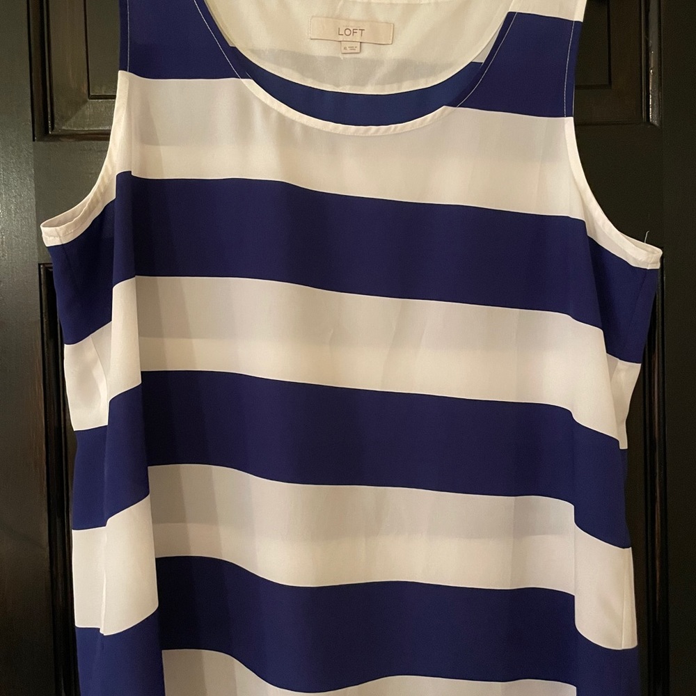 Navy and white LOFT sleeveless tank